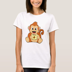Monkey with Cup of Coffee T-Shirt