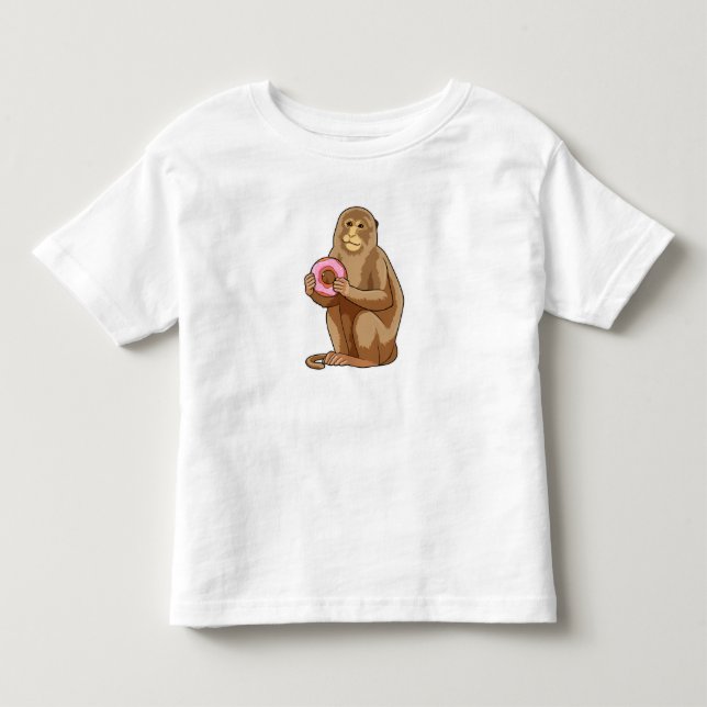 Monkey with Donut Toddler T-Shirt (Front)