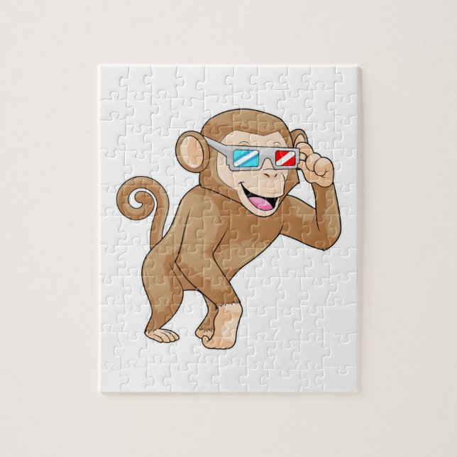 Monkey with Glasses Jigsaw Puzzle (Vertical)