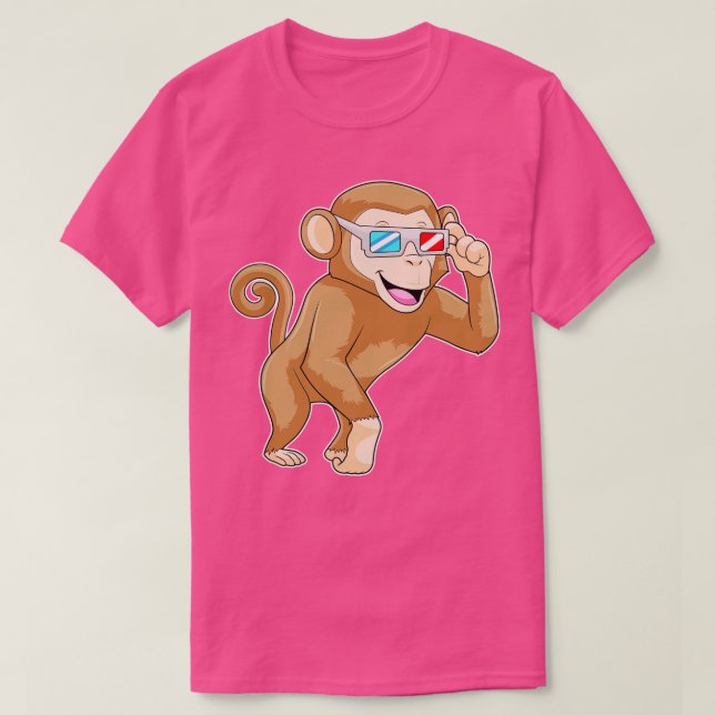 Monkey with Glasses T-Shirt (Design Front)