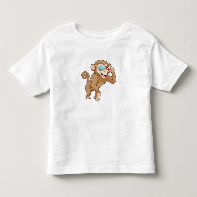 Monkey with Glasses Toddler T-Shirt (Front)