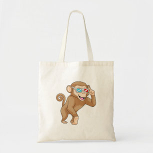 Monkey with Glasses Tote Bag