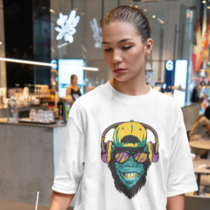 Monkey With Headphones T-Shirt