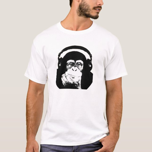 Monkey with Headphones T-Shirt (Front)