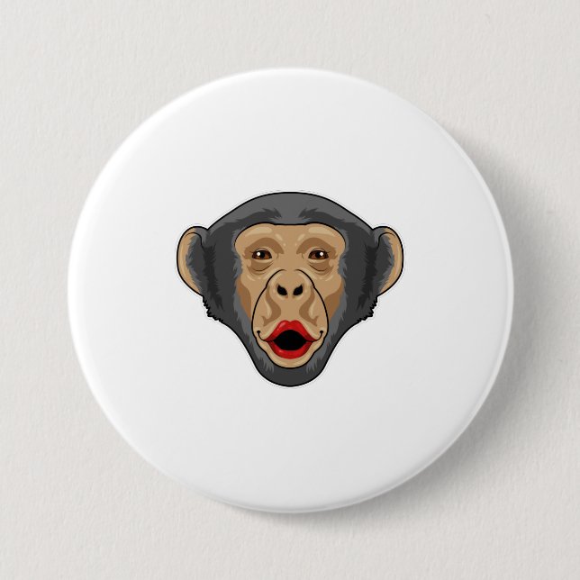 Monkey with Kiss mouth 7.5 Cm Round Badge (Front)