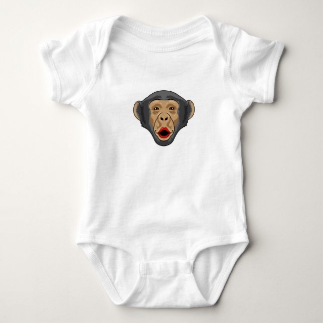 Monkey with Kiss mouth Baby Bodysuit (Front)