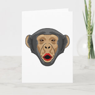 Monkey with Kiss mouth Card
