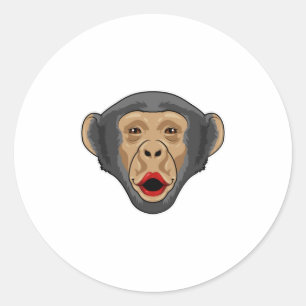 Monkey with Kiss mouth Classic Round Sticker