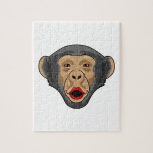 Monkey with Kiss mouth Jigsaw Puzzle