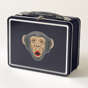 Monkey with Kiss mouth Metal Lunch Box