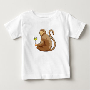 Monkey with Lollipop Baby T-Shirt