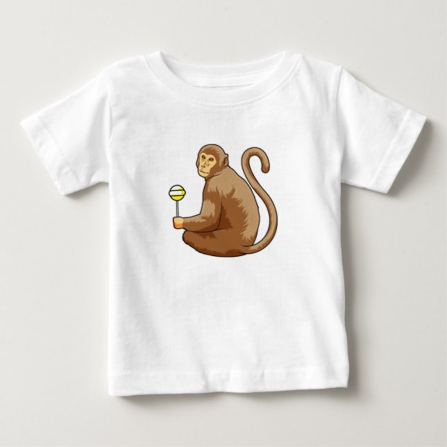 Monkey with Lollipop Baby T-Shirt (Front)