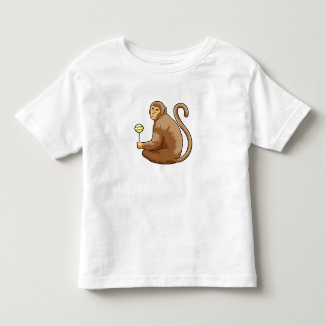 Monkey with Lollipop Toddler T-Shirt (Front)