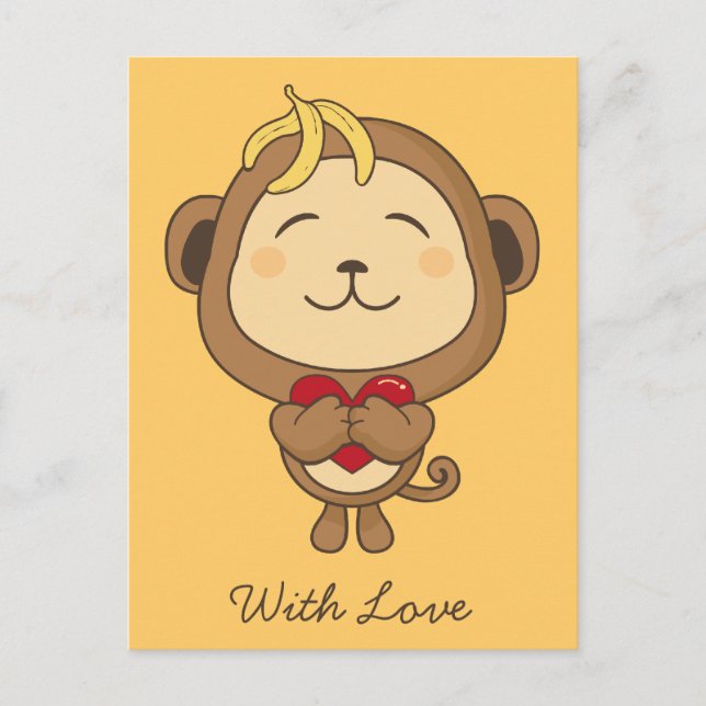 Monkey with love Postcard (Front)
