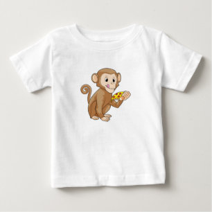 Monkey with Piece of Pizza Baby T-Shirt
