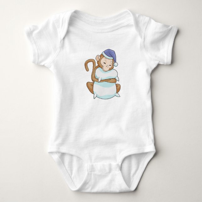Monkey with Pillow & Sleepyhead Baby Bodysuit (Front)
