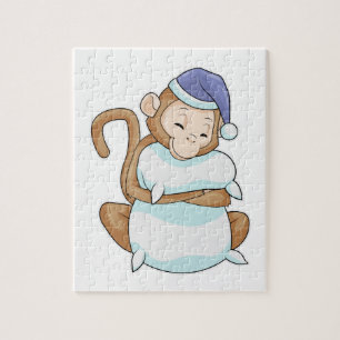 Monkey with Pillow & Sleepyhead Jigsaw Puzzle