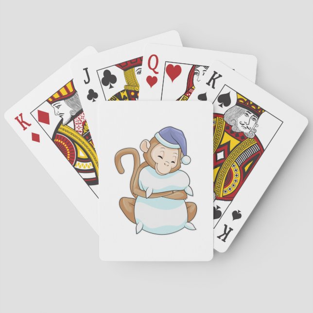 Monkey with Pillow & Sleepyhead Playing Cards (Back)