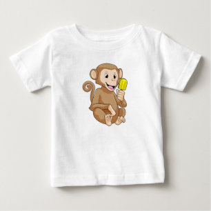 Monkey with Popsicle Baby T-Shirt