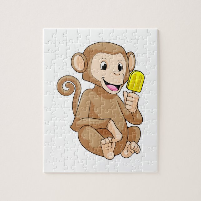 Monkey with Popsicle Jigsaw Puzzle (Vertical)