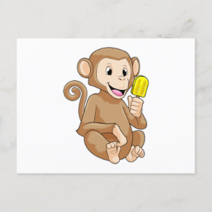 Monkey with Popsicle Postcard