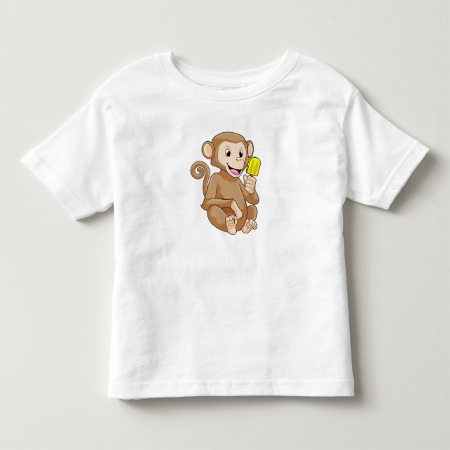 Monkey with Popsicle Toddler T-Shirt (Front)