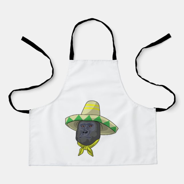 Monkey with Straw hat Apron (Front)