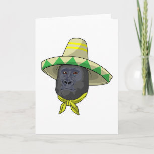Monkey with Straw hat Card