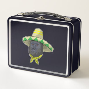 Monkey with Straw hat Metal Lunch Box