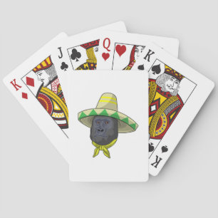 Monkey with Straw hat Playing Cards