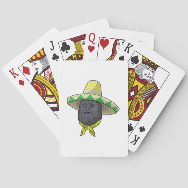 Monkey with Straw hat Playing Cards (Back)