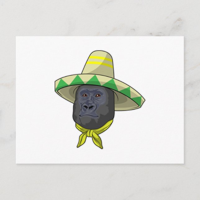 Monkey with Straw hat Postcard (Front)