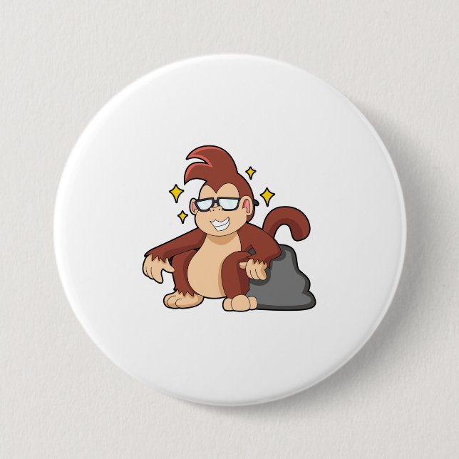 Monkey with Sunglasses 7.5 Cm Round Badge (Front)