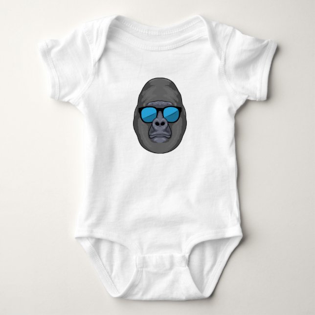 Monkey with Sunglasses Baby Bodysuit (Front)