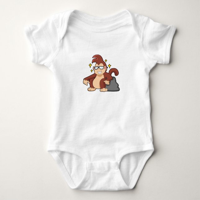 Monkey with Sunglasses Baby Bodysuit (Front)