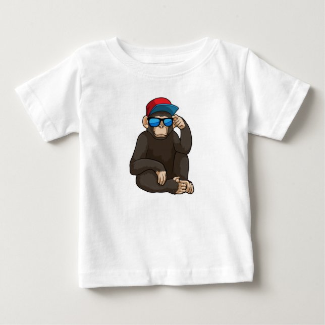 Monkey with Sunglasses Baby T-Shirt (Front)