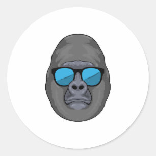 Monkey with Sunglasses Classic Round Sticker