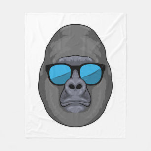 Monkey with Sunglasses Fleece Blanket