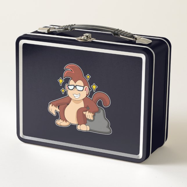 Monkey with Sunglasses Metal Lunch Box (Front)
