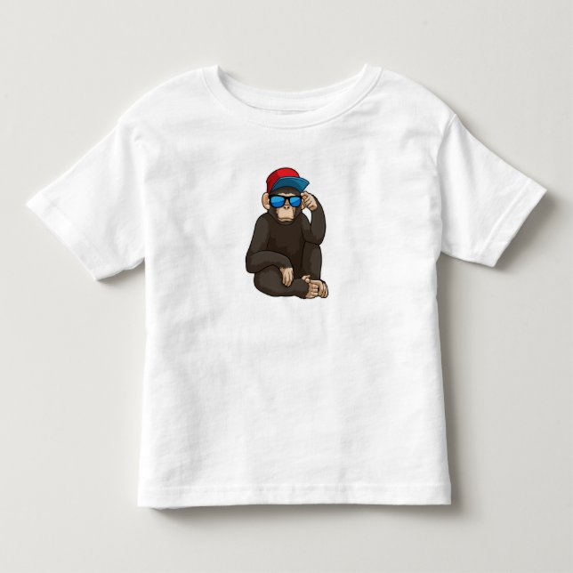 Monkey with Sunglasses Toddler T-Shirt (Front)