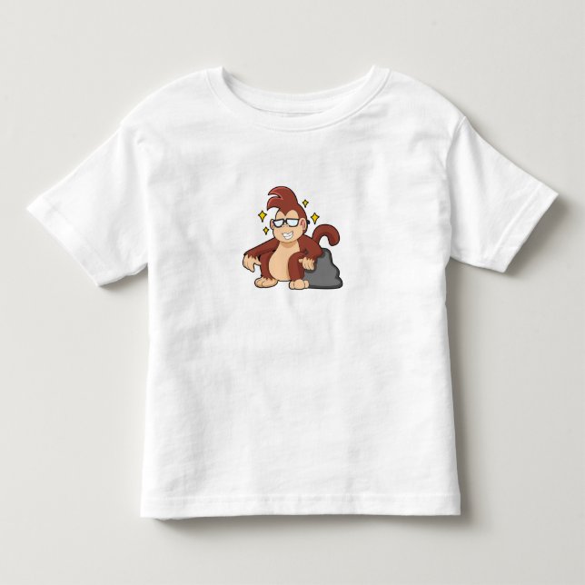 Monkey with Sunglasses Toddler T-Shirt (Front)