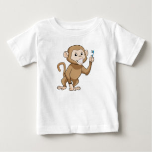 Monkey with Toothbrush Baby T-Shirt