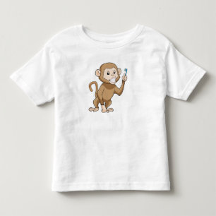 Monkey with Toothbrush Toddler T-Shirt