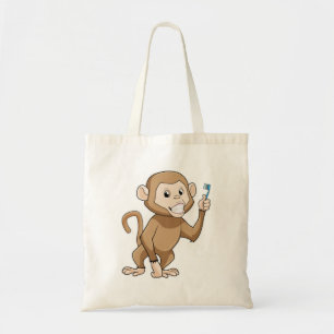 Monkey with Toothbrush Tote Bag