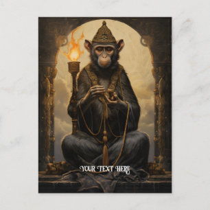 Monkey with torch postcard