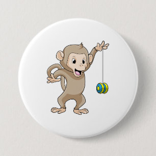 Monkey with Yo-yo 7.5 Cm Round Badge