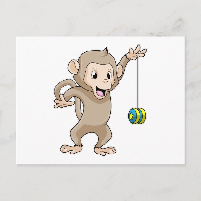 Monkey with Yo-yo Postcard (Front)