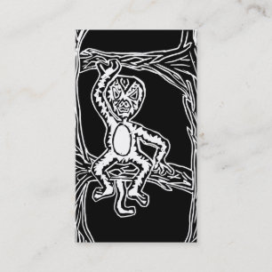 monkey woodprint business card