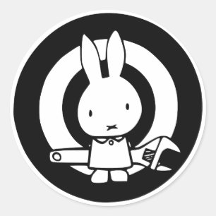 Monkey Wrench Rabbit Classic Round Sticker
