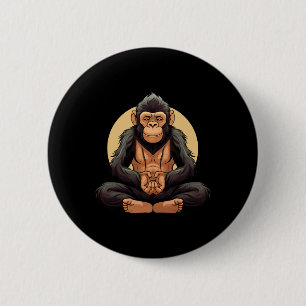 Monkey Yogayogi Monkey _2 6 Cm Round Badge